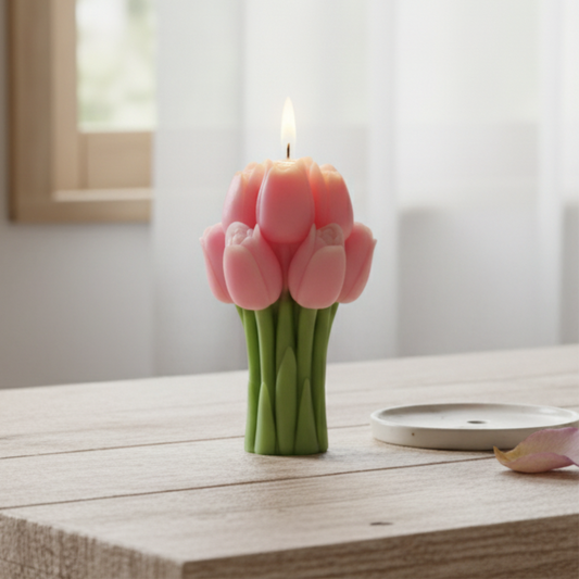 Amoura Tulip Bloom Candle – Strongly Scented Luxury Handcrafted Soya Wax Floral Candle | Premium Gift Candle