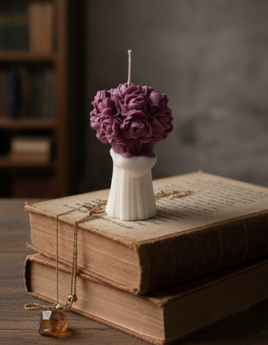Luxury Rose Blossom bouquet Candle – Handcrafted Floral Candle for Home Décor & Gifting