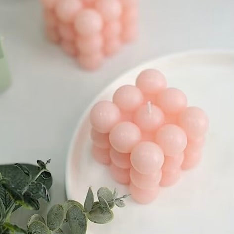 Luxury Bubble Cube Candle – Strongly Scented Handcrafted Soya Wax | Modern Minimalist Décor Candle