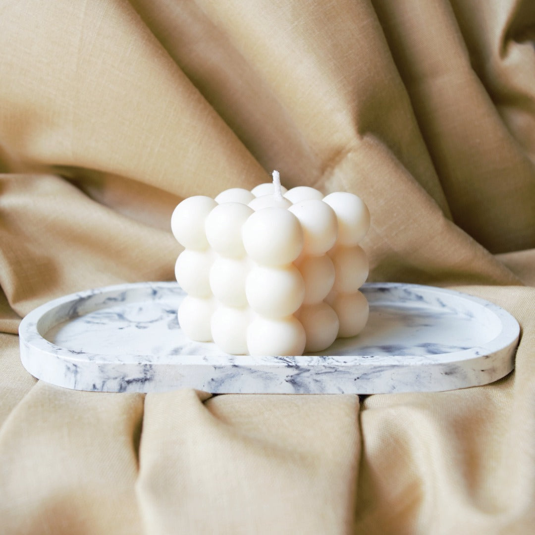 Luxury Bubble Cube Candle – Strongly Scented Handcrafted Soya Wax | Modern Minimalist Décor Candle