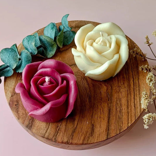 Luxury Rose Shaped Candle Set – Handcrafted Soya Wax Decorative Candles for Home & Gifting