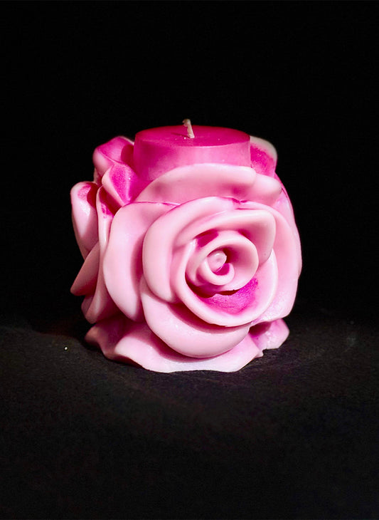 Elegant Rose-Shaped Candle – Pink