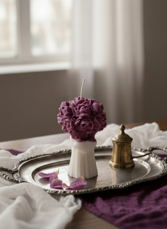 Luxury Rose Blossom bouquet Candle – Handcrafted Floral Candle for Home Décor & Gifting