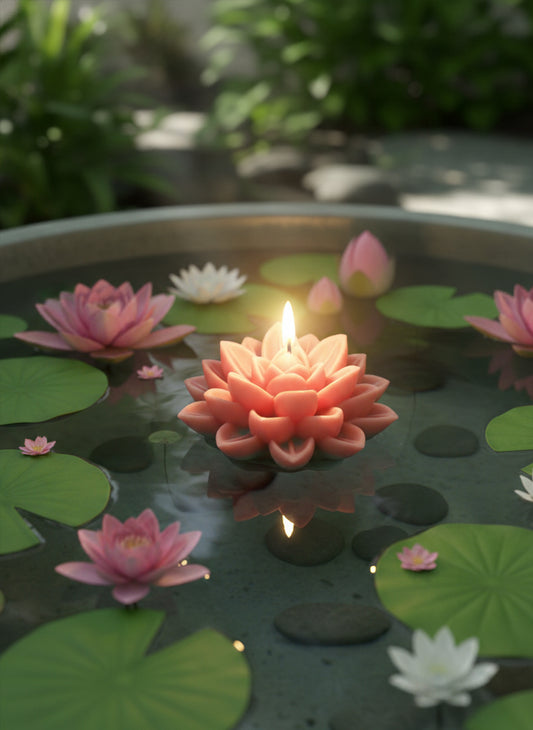 Lotus Blossom Candle – Handcrafted Flower Soy Wax Candle