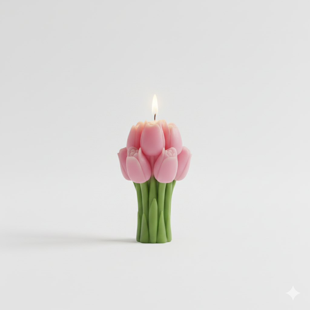 Amoura Tulip Bloom Candle – Strongly Scented Luxury Handcrafted Soya Wax Floral Candle | Premium Gift Candle