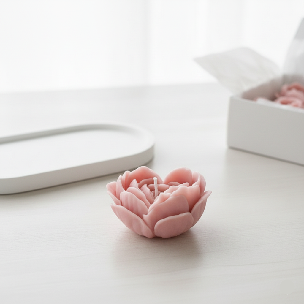Heart Bloom Rose Candles – Luxury Strongly Scented Soya Wax Collection | Pack of 3