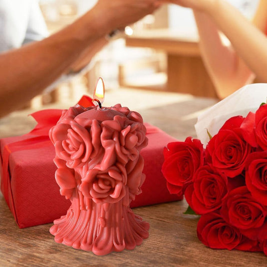 Rose Bloom Pillar Candle Pack of 1
