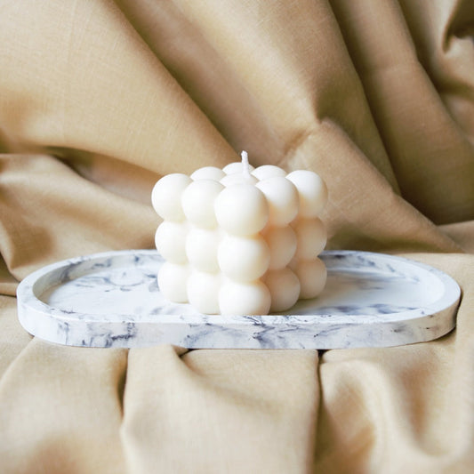 Luxury Bubble Cube Candle – Strongly Scented Handcrafted Soya Wax | Modern Minimalist Décor Candle