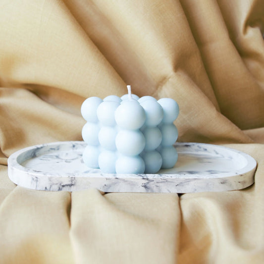 Luxury Bubble Cube Candle – Strongly Scented Handcrafted Soya Wax | Modern Minimalist Décor Candle