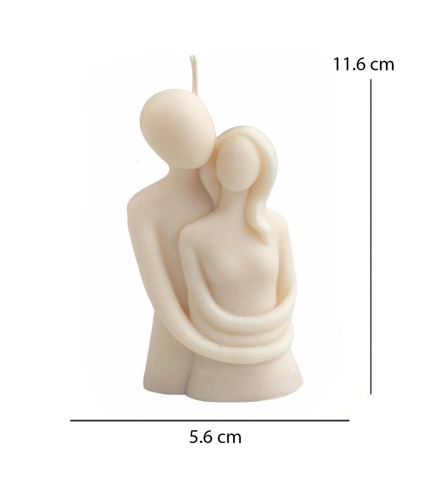 Amoura Jasmine Scented Romantic Couple Candle – Soy Wax Hugging Lovers Sculpture | Anniversary & Wedding Gift